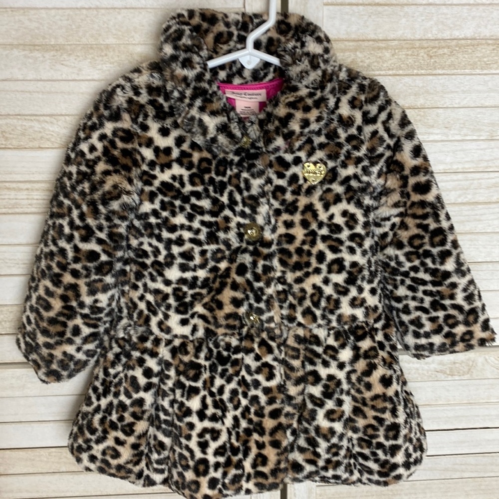 Juicy Couture Girls Leopard Print Coat Size 24 Months